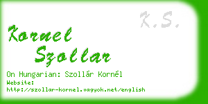 kornel szollar business card