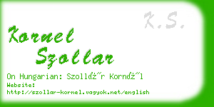 kornel szollar business card